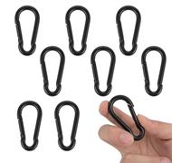 8 Pcs Mosquetón Pequeño de Alta Resistencia, Ganchos de Presión Negros para Exteriores, Pesca, Llaveros y Correa de Perro