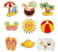 8 Pcs Pegatinas Ropa Termoadhesivos Vacaciones de Verano en La Playa, Parches Ropa Termoadhesivos para Niños y Adultos, Lindo Parches Para Chaquetas Camisas Sombreros Mochilas y Otras Prendas