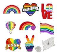 8 pcs Pines Arcoíris, RosyFate Broche Arcoiris, Pin LGBT, LGBT Pin, LGBT Rainbow, Broche Orgullo Gay, Pin Orgullo Gay, Pin del Orgullo Gay, para Suéteres, Bufandas, Vestidos, Trajes, Mochilas