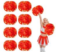 8 Pcs pom poms cheer,14.57inch pom poms cheerleading with Handle style Cheer Pom Pomsfor Dance, Matches (bronze)