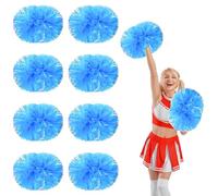 8 Pcs pom poms cheer,14.57inch pom poms cheerleading with Handle style Cheer Pom Pomsfor Dance, Matches (Matte Blue)