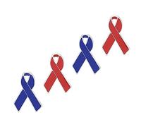 8 Pcs Red Decor Awareness Ribbons World Day Lapel Breastpin Ribbon Breast Pin Alloy Brooch Clothing Accessories
