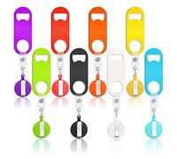 8 Pcs Retractable Flat Bottle Opener, Stainless Steel Mini Bar Key for Bartenders, Cute Beer Bottle Opener Bartender with Round Reel Clips