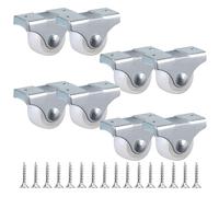 8 PCS Ruedas de Goma Multifuncionales con Placa de Montaje de Metal, Miniruedas de Interior para Pesados y Ligeros, Rueda Cama Nido Movimiento Suave