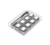 8 Pcs Stainless Steel Ice Cubes Set Reusable Chilling Stone compatible Whiskey Wine Wine Cooling Squ