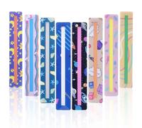 8 pcs Tiras de Guía de Lectura, Regla de Lectura de 19 x 3,2 cm, Guía de Lectura Tiras, Tiras de Lectura Guiadas, Reglas de Seguimiento de Lectura para Aliviar el Estrés Visual, Dislexia, ADHD