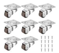 8 PcsRuedas para Muebles Pequeñas, 12 mmRuedas Giratorias Pequeñas, Ruedas de Goma para Muebles, Ruedas de Bola de 360 Grados para Mueble Mesa Armarios Carritos, con Accesorios