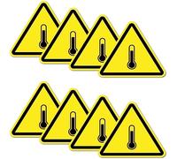 8 pegatinas de advertencia de 6 x 5 cm, alta temperatura, sobrecalentamiento, con protección UV, laminadas, resistentes al agua, impresión digital