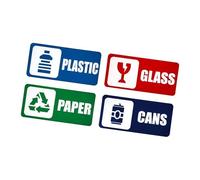8 pegatinas de clasificación de basura de PVC resistentes a la intemperie, diseños vibrantes, etiquetas adhesivas de reciclaje para uso en interiores y exteriores, pegatinas de clasificación de basura
