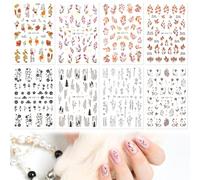 8 Pegatinas de Otoño para Uñas, Pegatinas de Otoño para Uñas Calcomanías Autoadhesivas de Hojas de Otoño para Uñas Decoración de Uñas para Mujeres en Vacaciones de Otoño