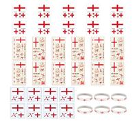 8 Pegatinas De Tatuajes De La Bandera De Inglaterra, 8 Pegatinas De Labios, 10 Pegatinas En Forma De Corazón, 6 Pulseras, Adecuadas Para Diversos Eventos Deportivos