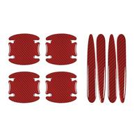 8 Pegatinas Protectoras para manija de Puerta de Coche, con patrón de Fibra de Carbono, anticolisión y antiarañazos.