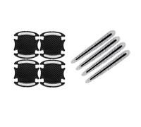 8 Pegatinas Reflectantes 3D de Fibra de Carbono para Coche, Tiras de Advertencia Protectoras para manija de Puerta, Accesorios Exteriores.