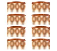 8 peines de plástico transparente de 15 dientes, peine de pelo para enganchar vintage, peine decorativo para el pelo, color marrón oscuro para mujer