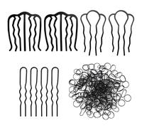 8 Peines De Varios Dientes Y 100 Pequeñas Bandas De Goma, Herramientas Para Peinar El Cabello, Herramientas De Fijación Del Cabello, Peines De Metal, Accesorios Para Peinar El Cabello