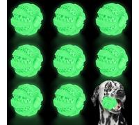 8 pelotas para perros que brillan en la oscuridad, 5 cm, de goma luminosa, con alto rebote, pelota para perros luminosa, indestructible, juguete adecuado para jugar con mascotas