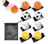 8 Pelotas Saltarinas para La Muñeca, 1 Bolsa De Malla, Pelotas con Cuerda, Pelotas De Cuerda para Niños, Pelotas con Cuerda