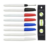 8 Pen De Marcado De Profundidad Y 1 Pieza De Nivel, Herramientas De Marcado, Suministros De Construcción Se Pueden Usar Para Madera, Plástico, Paredes, Metal.