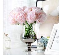 JOYHAZE 8 peonías artificiales, flores falsas de seda de un solo tallo para bodas, hogar, oficina, fiesta, decoración de ventanas, centros de mesa, arreglos florales de bricolaje, rosa claro