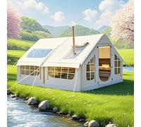 8 Personas Tienda De Campaña Hinchable, Tienda De Campaña Inflable Grande Carpa Familiar De La Casa De Aire, Tenda Campismo Montaje Rapido para Exteriores con Apertura De Chimenea Y Claraboya (Grey2)
