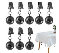 8 pesos para manteles, bolas de acero inoxidable con clip | 45 g, estables, resistentes al viento, pesos de bandera, para fiestas al aire libre, manteles, banderas, cortinas