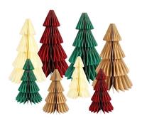 8-Piece Cardboard Christmas Tree, Tabletop Holiday Decor, Mini Artificial Centerpiece FOR Winter Celebration, Foldable Desktop Tree with Easy Assembly, Lightweight Seasonal Ornament for Home Apartment