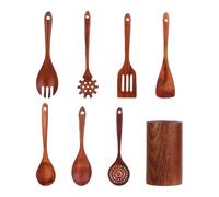 8-Piece Cooking Set, Non-Stick Spatulas and Ladle, Wooden Kitchen Tool with Ergonomic Handles, Cooking Accessory for Indoor Home Outdoor, Kitchen Essentials, Gathering Use for Travel Party Food