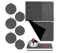 8 Pièces Alfombrilla de Protección de Inducción, Alfombrillas de Inducción de Silicona, Alfombrilla Protectora Placa Induccion, Antiarañazos Protectora para Placa Inducción de Silicona(25 * 35cm)