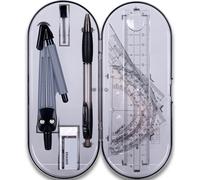 8 Pieces Math Geometry Kit Set Student Supplies with Shatterproof Stor