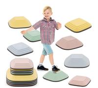 8 Piedras de Equilibrio para Niños,Balance Stones Apilables Duraderas Antideslizantes,Equipo de Juego para Jnteriores y Exteriores,Que Fomentan el Equilibrio y Habilidades Motoras en Niños
