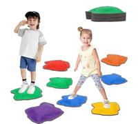 8 Piedras de Equilibrio para Niños, Piedras Sensoriales Equilibrio, Apilables & Antideslizantes, Fomentan el Equilibrio, Coordinación y Psicomotricidad, Curso Obstáculos para Interiores y Exteriores