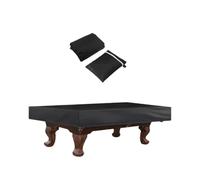 8 pies cubierta de mesa - 245x140x20cm impermeable piscina Tables Protector | Fácil de instalar 210D Oxford Billiard Table Cover para muebles de patio, de polvo negro y plata al aire libre