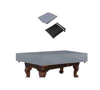 8 pies cubierta de mesa - 245x140x20cm impermeable piscina Tables Protector | Fácil de instalar 210D Oxford Billiard Table Cover para muebles de patio, de polvo negro y plata al aire libre