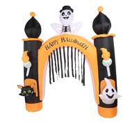 8 Pies Ghost Ghost Inflable Arch LED LED Interior Pumpkin Blow Up Decoration para el Jardín del Jardín Home Garden EU Plug 220 a 240 V La Decoración de La Mesa Puede Callar Fantasma (Enchufe de la