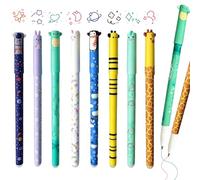 8 Piezas 0,7 MM Punta Boligrafos Bolis Gel Borrable Papeleria(Estilo 1) | Material Escolar con Múltiple Motivos Animales para Niño Notas del Diario Uso Escuelas Oficinas Regalos Regreso a Clases