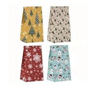 8 piezas/12 bolsas de papel kraft para galletas de caramelos, Papá Noel, muñeco de nieve, bolsas de embalaje de Navidad, suministros de decoración de fiesta de Navidad (12 unidades -594)