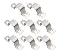 8 piezas 25 mm Abrazaderas Metalicas para Tubos,abrazaderas de acero inoxidable,2 Agujero Abrazadera De Tubo En Forma De U,Para la fijación de tuberías de agua,tuberías de calefacción(25mm)