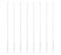 8 Piezas 30 cm Blanco Cepillo limpieza Pajitas,Limpiador Cerdas Pajitas Acero inoxidable, Cepillos Nailon, Larga limpiadores pajitas,Cerdas Nailon,Para Botella agua