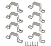 (8 piezas) 40 x 40 mm, soporte cuadrado para manguera en forma de U, soportes de tubo de acero inoxidable 304, vienen con tornillos autorroscantes de acero inoxidable