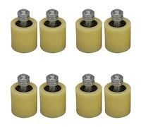 8 Piezas 48X50mm Amarillo Plateado Nailon Acero Rodamiento de Rodillos Planos Rueda Guía 6201 Tornillo M12 para Puerta Eléctrica Puerta Corredera