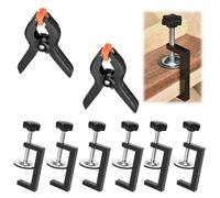 8 piezas Abrazadera de ajuste,6 abrazadera en C+2 abrazadera en A,15-60 mm abrazaderas de tornillo pequeñas Adecuado para abrazaderas de mesa,dormitorios,cocinas,bañosEstantes