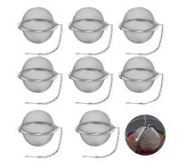 8 Piezas Acero Inoxidable Infusor de Té Set, Malla Extrafina Colador de Té, Bolas Infusor para Preparar Té de Hojas Sueltas, Especias, Condimentos, Filtro de Hierbas, Frutas