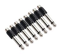 8 Piezas Adaptador RCA a Jack 6,35 mm Mono, Conector Audio Macho a RCA Hembra, Conversor para Amplificador Mezclador Altavoces Sistema HiFi AV, Transmisión Estable Diseño Compacto