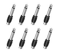 8 Piezas Adaptador RCA a Jack, Adaptadores de Audio 6.35 mm Macho a RCA Hembra, Adaptador Jack Mono a Estereo Hembra, Conector para Mezcladores, Receptores AV, Amplificadores PA Sistemas HiFi