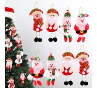 8 Piezas Adornos Navidad Arbol,Divertidas Adornos Navideños Arbol,Lindo Decoracion Navidad Arbol,Papá Noel,Muñeco De Nieve Decoración Navidad,Vari Estilos Adorno Arbol Navidad