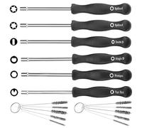 8 Piezas Ajuste de Carburador Destornilladores, 15.3cm Herramientas de Ajuste de Carburador y Kit de Limpieza, Herramientas de Ajuste de Carburador, para Motor Pequeño Común de 2 Ciclos Trimmer