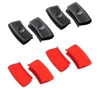 8 Piezas Asas de Silicona para Ollas, Aislamiento Térmico y Antiquemaduras Asas para Ollas, Antideslizante Agarraderas Silicona Cocina, para Manipular ollas y Sartenes Calientes(Negro/Rojo)