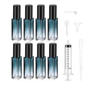 8 piezas atomizador de perfume recargable 10 ml, frascos de cristal portátiles con pulverizador fino, diseño degradado azul, botella rellenable para viaje, fiesta y uso diario