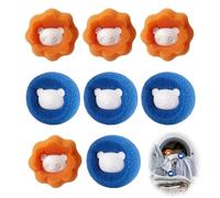 8 piezas atrapa pelo máquina de lavado, antipelos lavadora para ropa y ropa de cama, reducir el enredo, bola de lavandería, filtro de felpa para eliminar el pelo de animales (naranja azul)