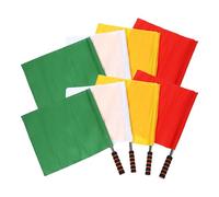 8 Piezas Bandera del Árbitro de Mano para Fútbol, Colores Vivos | Mango de Acero Inoxidable, Estructura Compacta y Ergonómica, para Competiciones y Sesiones de Práctica